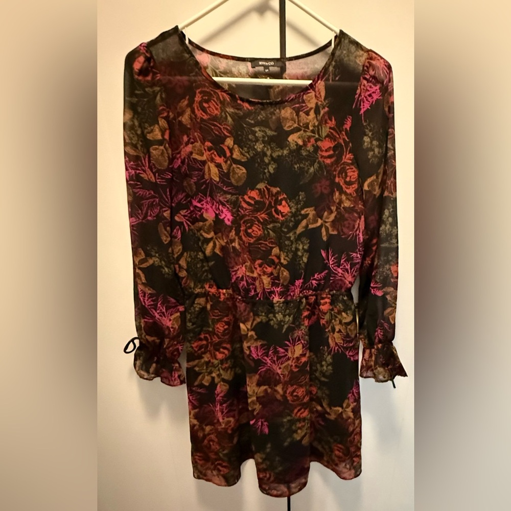 RW&CO. Vibrant Floral Long Sleeve Dress